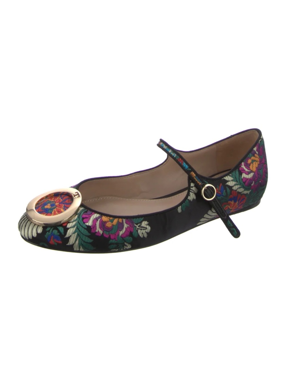 TORY BURCH Brocade Satin Mary Jane Ballet Flats 7.5 MSRP $250